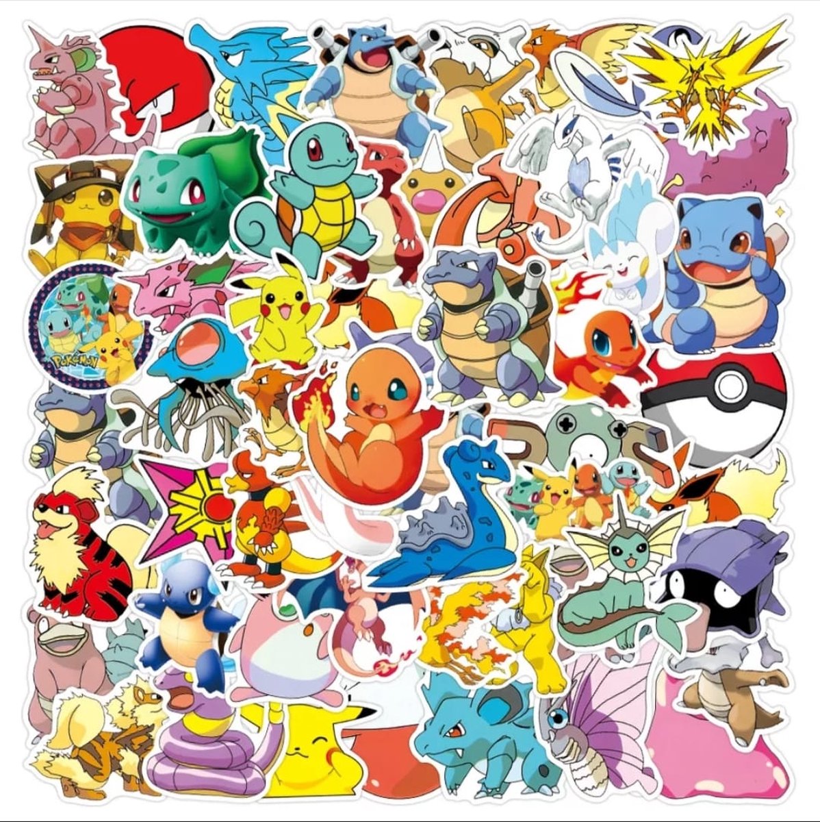 Pokémon Sticker pack 50 stuks 50 stickers Grote stickers 6,5 x