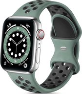 Bracelet Smartwatch en Siliconen - Adapté au bracelet sport Apple Watch - cyan/noir - Taille: 42 - 44 - 45 - 49mm - Strap-it Watchband / Wristband / Bracelet