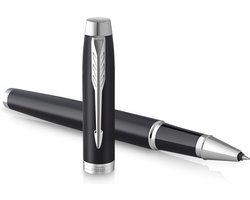 Parker IM rollerballpen | matzwart met chromen trim | fijne punt met zwarte inktvulling | geschenkverpakking