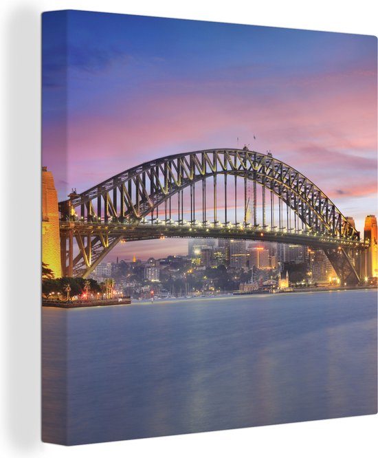 Sydney Skyline et Sydney Harbour Bridge en Australie toile 2cm 50x50 cm - Tirage photo sur toile (Décoration murale salon / chambre)