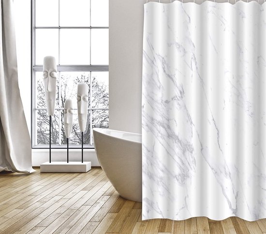 MSV Gordijn van polyester, 180 x 200 cm, wit, 200 x 180 cm