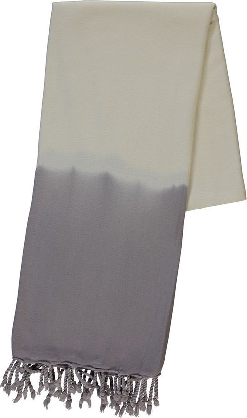 Dip Dye Hamamdoek Taupe - 170x90cm - dunne bamboe hamamdoek - pareo hamamdoek - sarong - bikini cover up