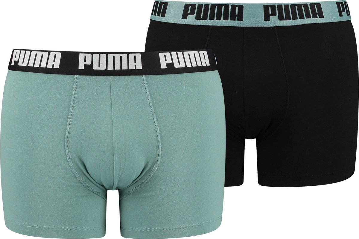 Puma - Basic Boxer 2P - 2-pack - 521015001 - Icelandic Green Combo | bol.com