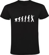 Trompetspeler evolutie Heren T-shirt | trompettist | muziek | muzikant | carnaval | instrument | blaasinstrument | muziekinstrument | Zwart