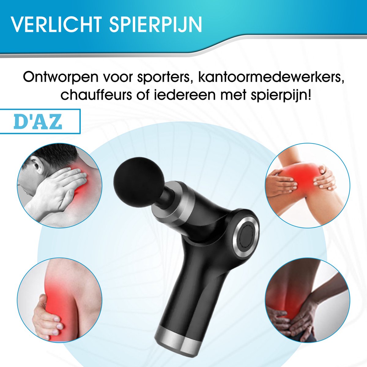 Afbeelding 3 van D'AZ® - Massage gun - Verstelbare Professionele Massage gun - Zwart