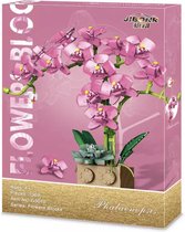 Bloemenboeket bouwset - Roze orchidee - Geen originele lego bloemen