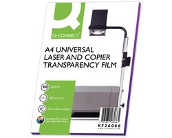 Q-CONNECT overhead transparanten voor laserprinter, ft A4, pak van 100 vel