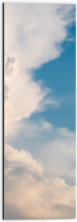 WallClassics - Dibond - Witte Zachte Schapenwolken - 20x60 cm Foto op Aluminium (Met Ophangsysteem)