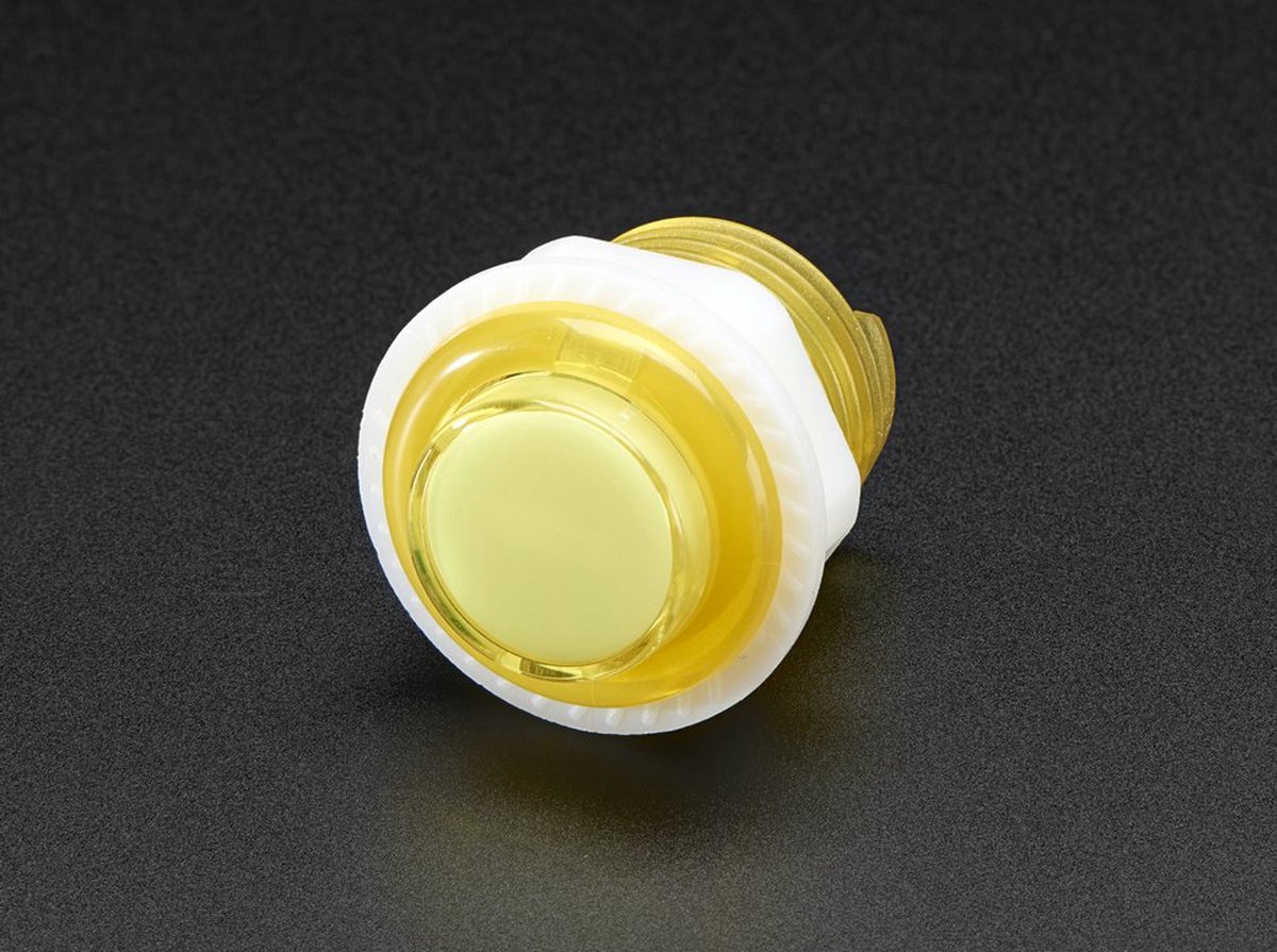 Mini LED Arcade Button - 24mm Translucent Yellow Adafruit 3431
