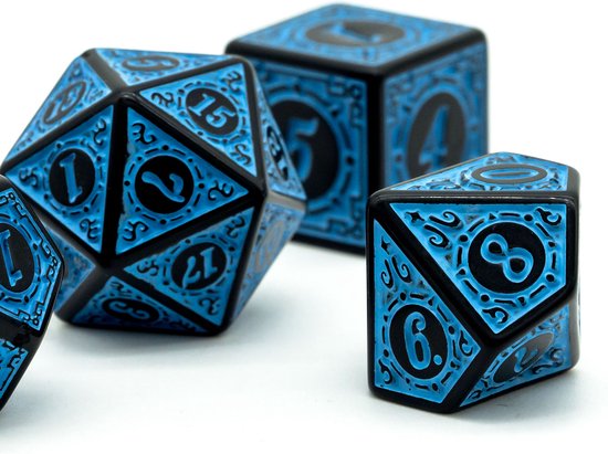 Thumbnail van een extra afbeelding van het spel Window Lattice Pattern Acrylic Dice Blauw