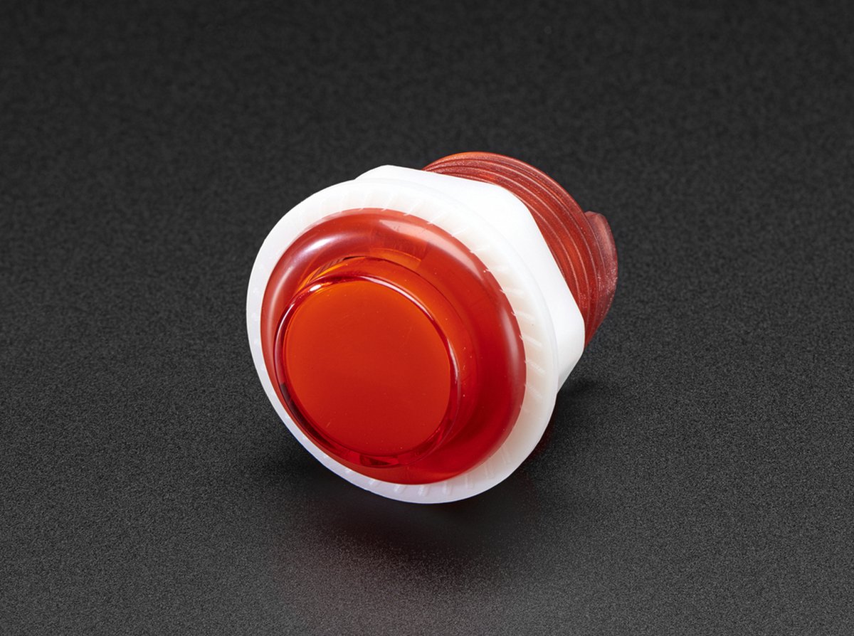 Mini LED Arcade Button - 24mm Translucent Red Adafruit 3430