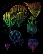 Kraskaart regenboog 203mm x 254mm - Luchtballonnen