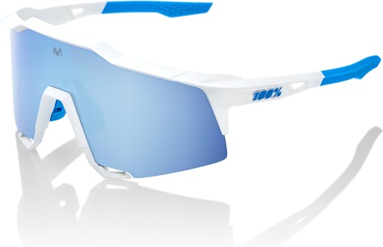 100% Speedcraft - Movistar Team White - HiPER Blue Multilayer Mirror Lens - WHITE -