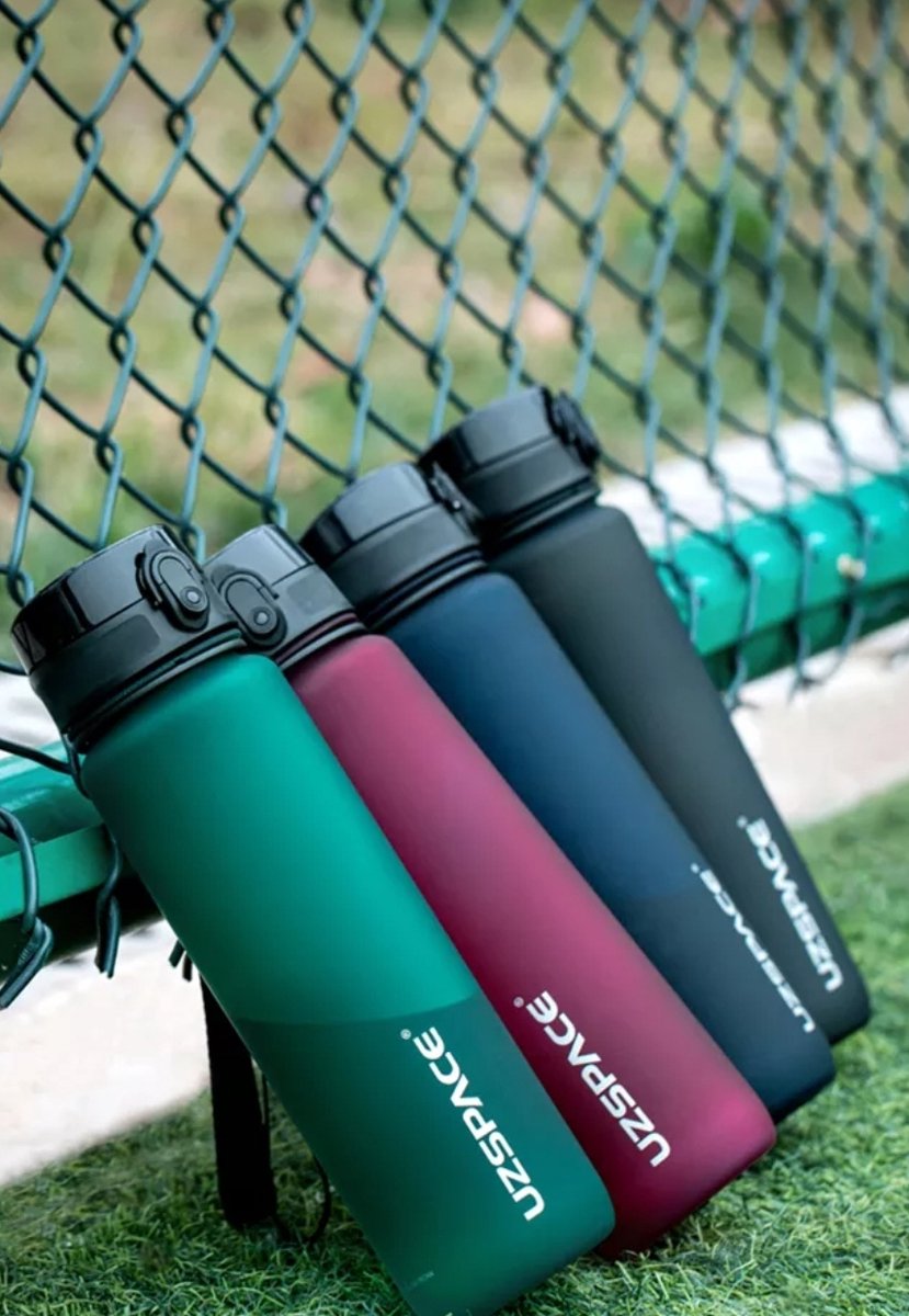 UZSPACE Waterfles - Drinkfles 1000 ml – BPA-Vrije Tritan Waterfles – 100% Lekvrij – Herbruikbare Sportfles met 1-Klik Deksel – Voor School, Sport & Kantoor – Donkerblauw thumbnail 2