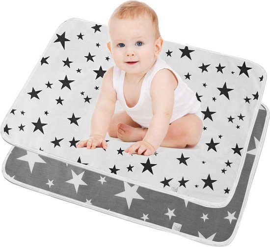 Matelas à langer Luxe 50x70 cm Etoiles grises toise - Babycalin - Gris - Bébé - 31.95