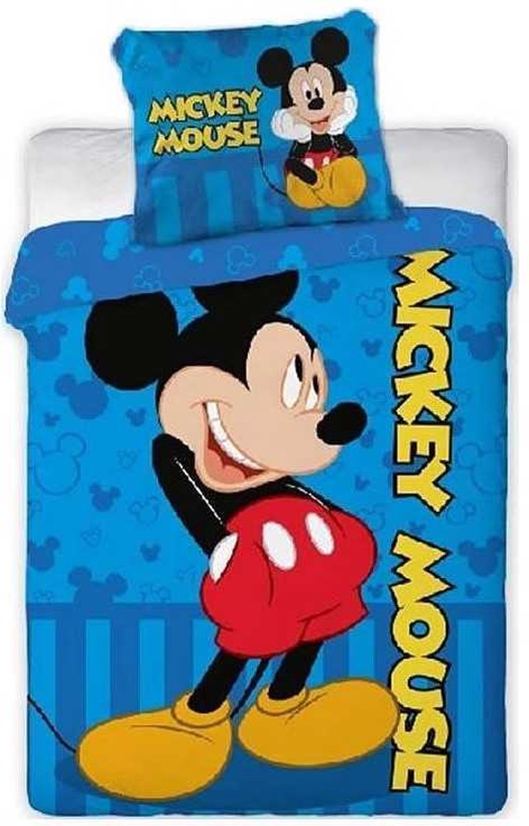 Mickey Mouse dekbedovertrek - eenpersoons - Disney dekbed - blauw