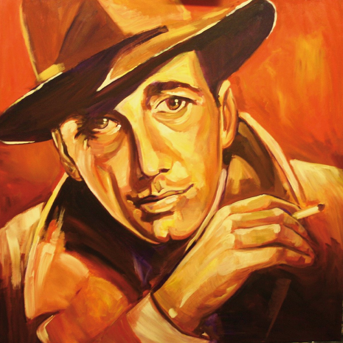 Passionforart.eu Humphrey Bogart - Canvas - 70 x 70 cm Full colour