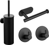 Lehde Nero Toilet Accessoire Set zwart - Badkamer Accessoire Set