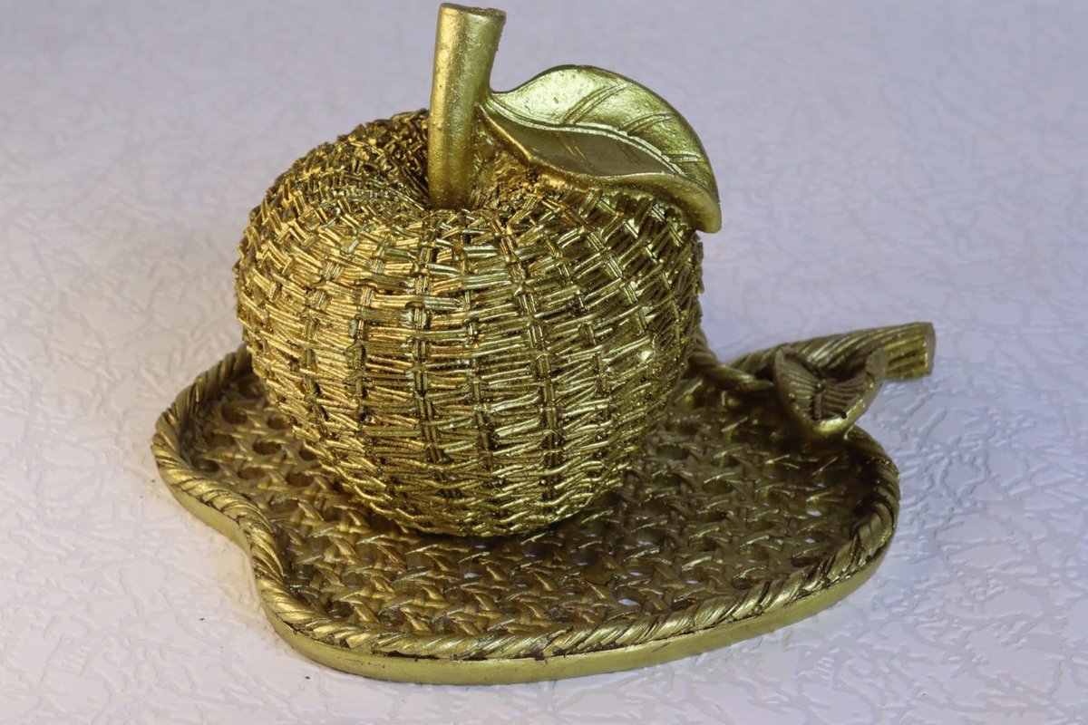 Decoratieve beeldje - appel - goud