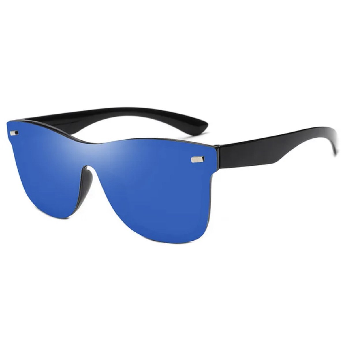 Vierkante Reflecterende Zonnebril - Unisex - Blauw