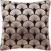 Sierkussen Velours Paon – Goud/ Zwart – 40 x 40 cm