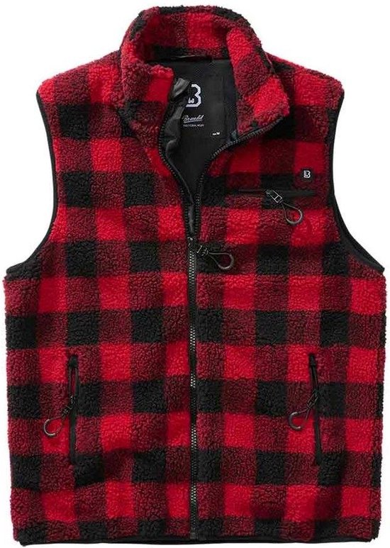 Brandit - Teddyfleece Vest Mouwloos jacket - 4XL - Rood/Zwart