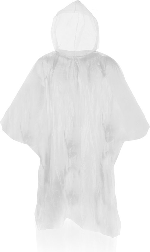 Lot de 25x poncho de pluie jetable pas cher pour adulte - Transparent