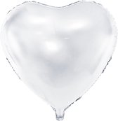 Hartvormige folie ballon wit 45,7 cm - ballon - hart - wit - decoratie - trouwen - huwelijk