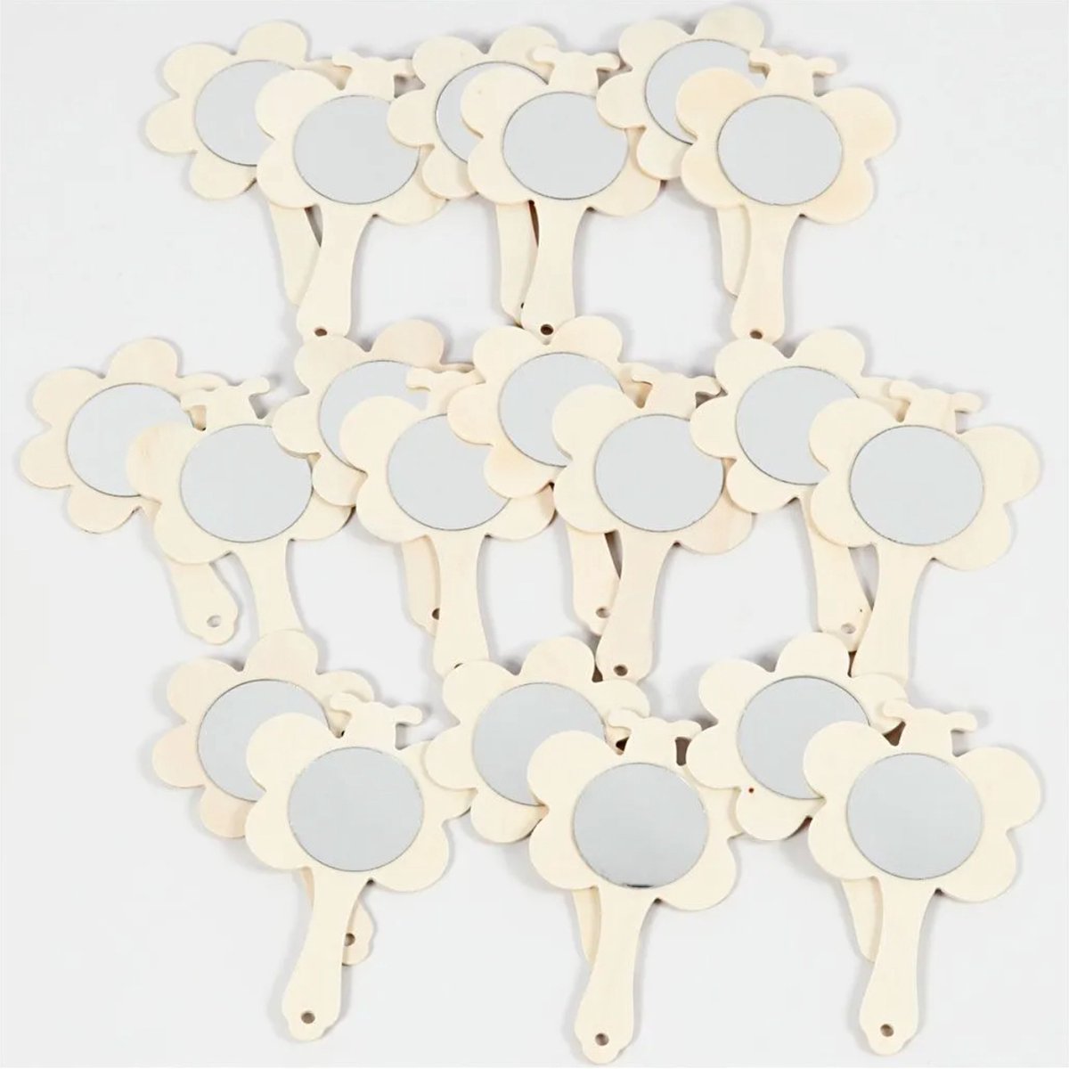 20x Houten Spiegels, Handspiegel voor Handwerk, Kleine Handspiegel, voor Doe-Het-Zelf Schilderen