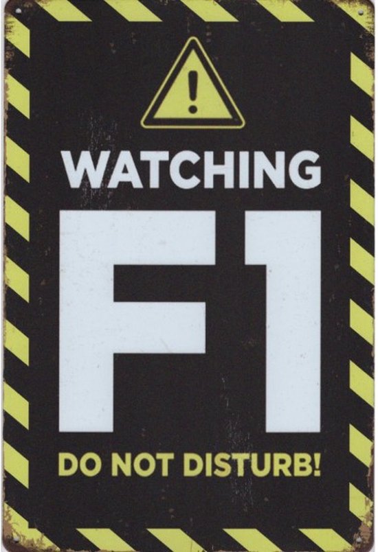 Wandbord Humor Racen - Watching F1 Do Not Disturb