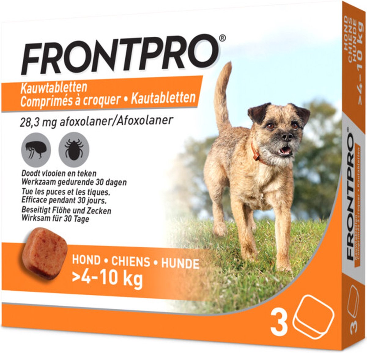 Frontpro Anti vlooien kauwtablet - Hond M 4-10 kg - 3 tabletten — afbeelding 2