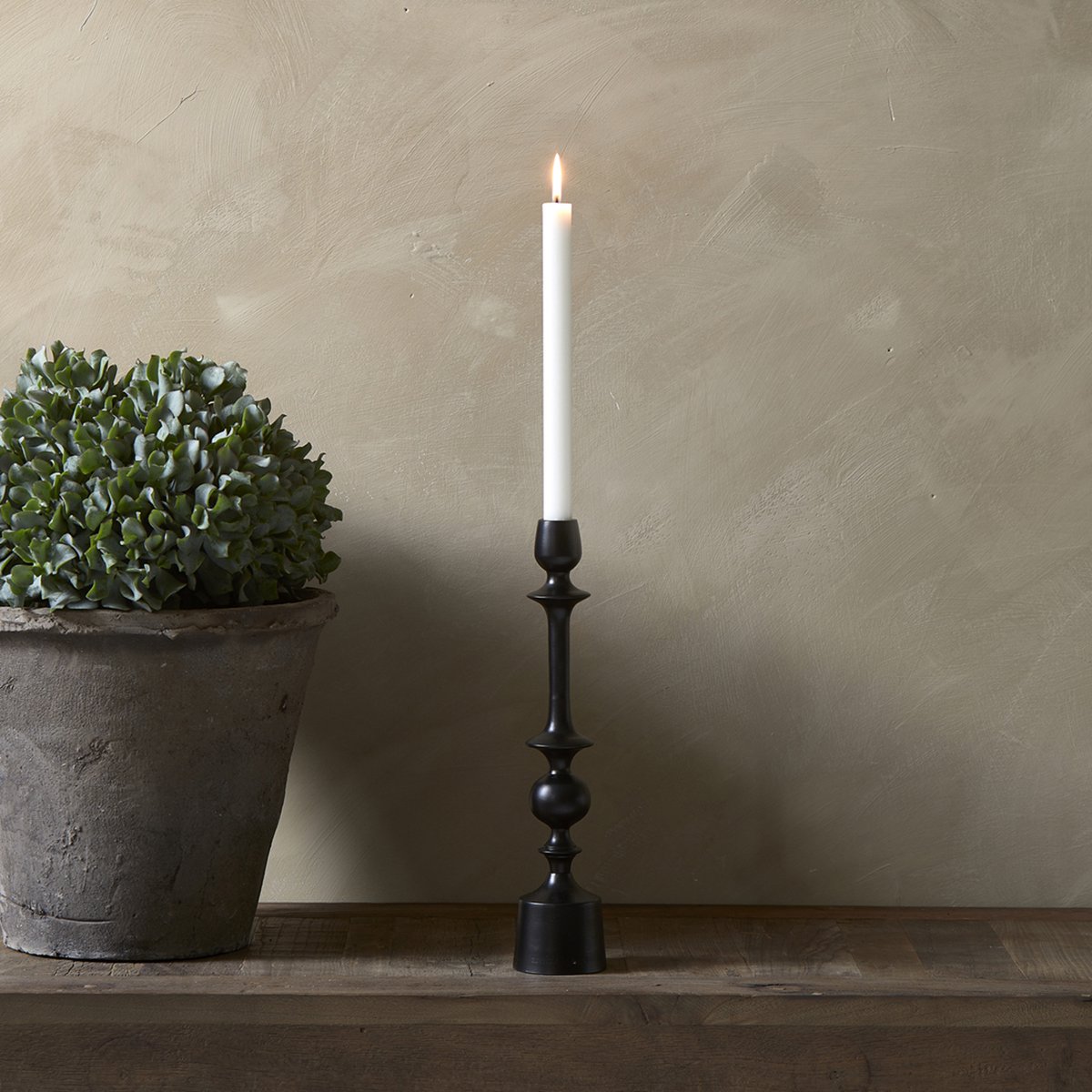Riviera Maison kaarshouder Zwart, Kandelaar, Dinerkaarshouder - RM Harley Candle Holder - Zwart - Aluminium