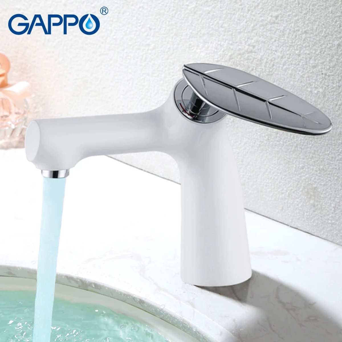 GAPPO Wastafel Kraan met Blad Handvat - Wit - Modern Design - Badkamer - Toilet - Keuken
