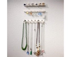 foto van STAR&STER 9 stuks zelfklevende haken voor sieradenhouders, sieradenstandaard, wandhouder, voor het ophangen van halskettingen, kleerhangers, sieradenhouders, ringen en oorbellen, haken voor het opbergen van sieraden, zelfklevend
