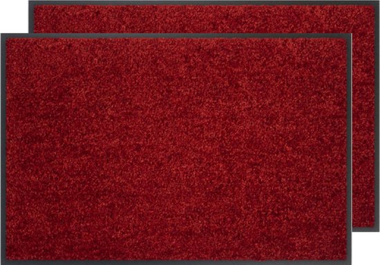 Wash & Clean deurmat, droogloop, ook voor professioneel gebruik, kleur "rood" machine wasbaar 30°, 90 cm x 60 cm.