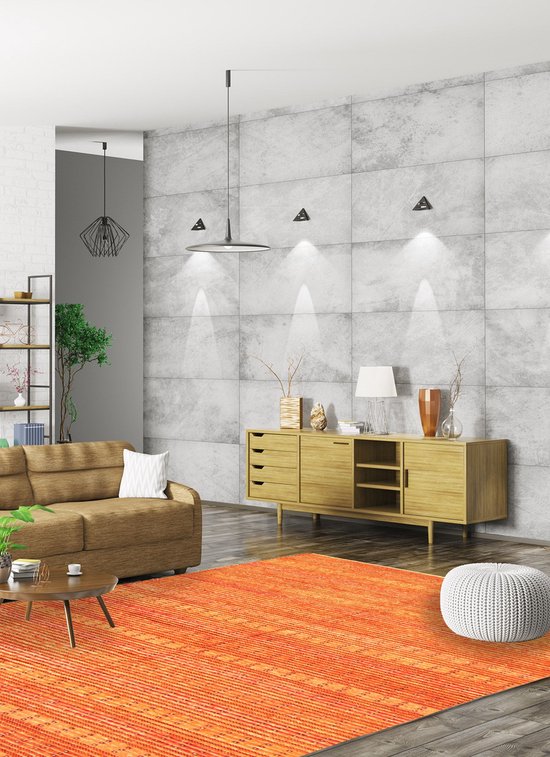 FinestPeshawarZiegler Pakistan Oranje Tapijt Handgemaakt