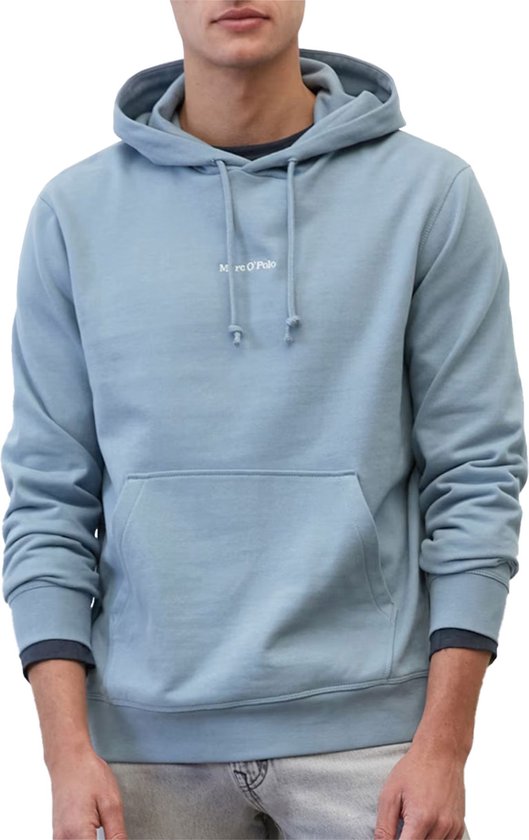 Marc O'Polo regular fit hoodie - heren trui katoen met O-hals - grijsblauw (middeldik) - Maat: XL