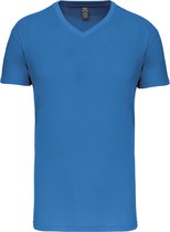 Licht Kobaltblauw T-shirt met V-hals merk Kariban maat L