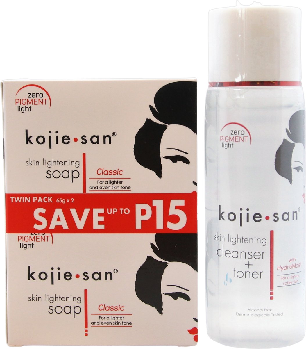 Kojie San Skin Whitening zeep + Skin Lightening Cleanser+ Toner