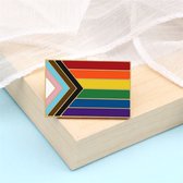 Pride pin broche - Progress pride vlag - Kledingspeld - Regenboogvlag