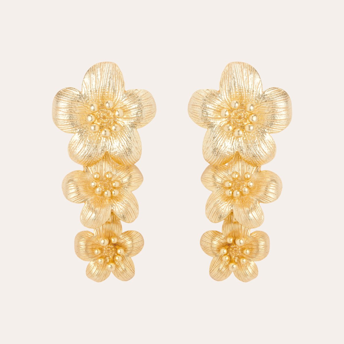 Le Rêve Amsterdam oorbellen met bloemen- goud op zilver- oorstekers