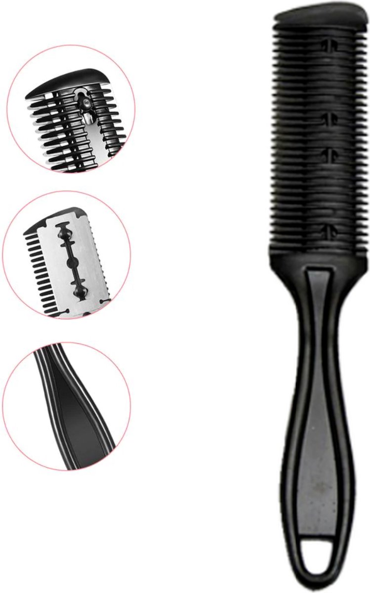 Trimkam Cabantis-Haar scheermes-Styling Tool-Kapper Kam-Haar Kam-Barbier-Inclusief scheermes-Zwart
