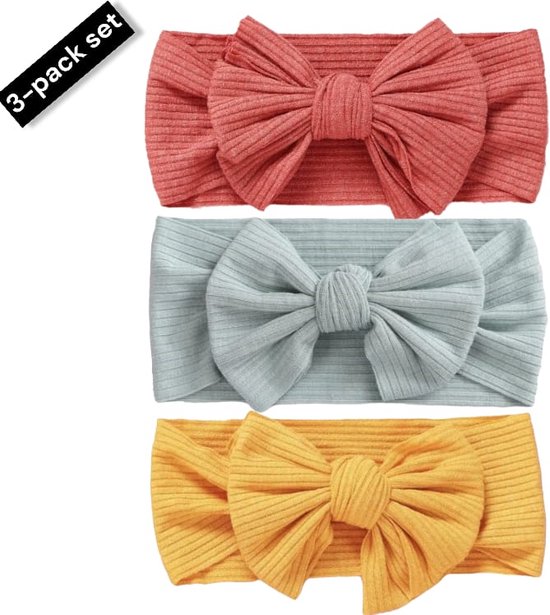 Foto: 3 pack zomer mix hannah brede zachte strik haarband baby aardbei mint geel meisje haaraccessoires 0 3 jaar