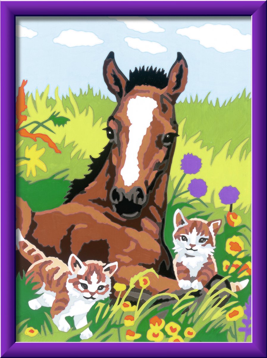 Ravensburger Schilderen op nummer Paard en kittens — afbeelding 2