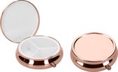 kwmobile 2x pilulier 3 compartiments - 5,2 x 1,7 cm - Pilulier petit en acier inoxydable - En or rose