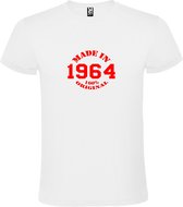 T-Shirt Wit avec Image « Made in 1964 / 100% Original » Rouge Taille M