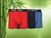 SOCKSTON - 3 Pack Boxershort (Zwart-Rood-Turquoise) - Cadeau - Bamboe Boxershort - Bamboe - 3 Stuk -Maat M- Heren Ondergoed - Boxer - Bamboe Boxershorts Voor Mannen