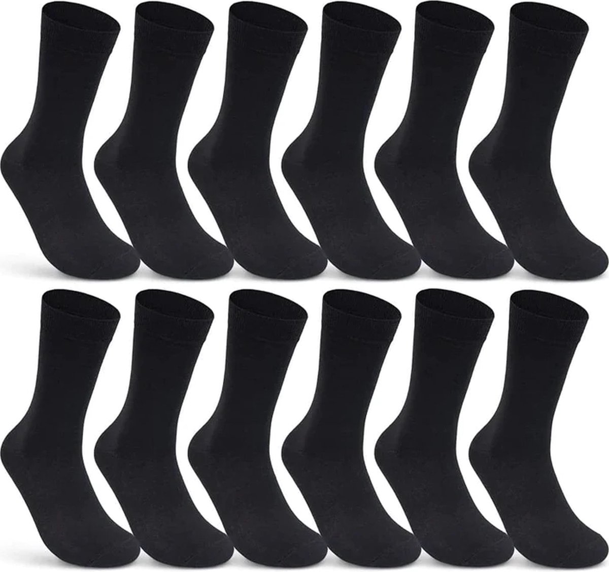 Naft katoenen sokken unisex - 9 paar - zwart -maat- 39-42