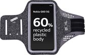 Hoesje Geschikt voor Nokia G60 5G hardloop telefoonhouder – armband - sportband - van stof - Zwart