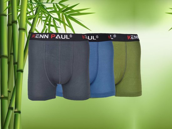 SOCKSTON - 3 Pack Boxershort (Grijs-Groen-Turquoise) - Cadeau - Bamboe Boxershort - Bamboe - 3 Stuk -Maat XL- Heren Ondergoed - Boxer - Bamboe Boxershorts Voor Mannen